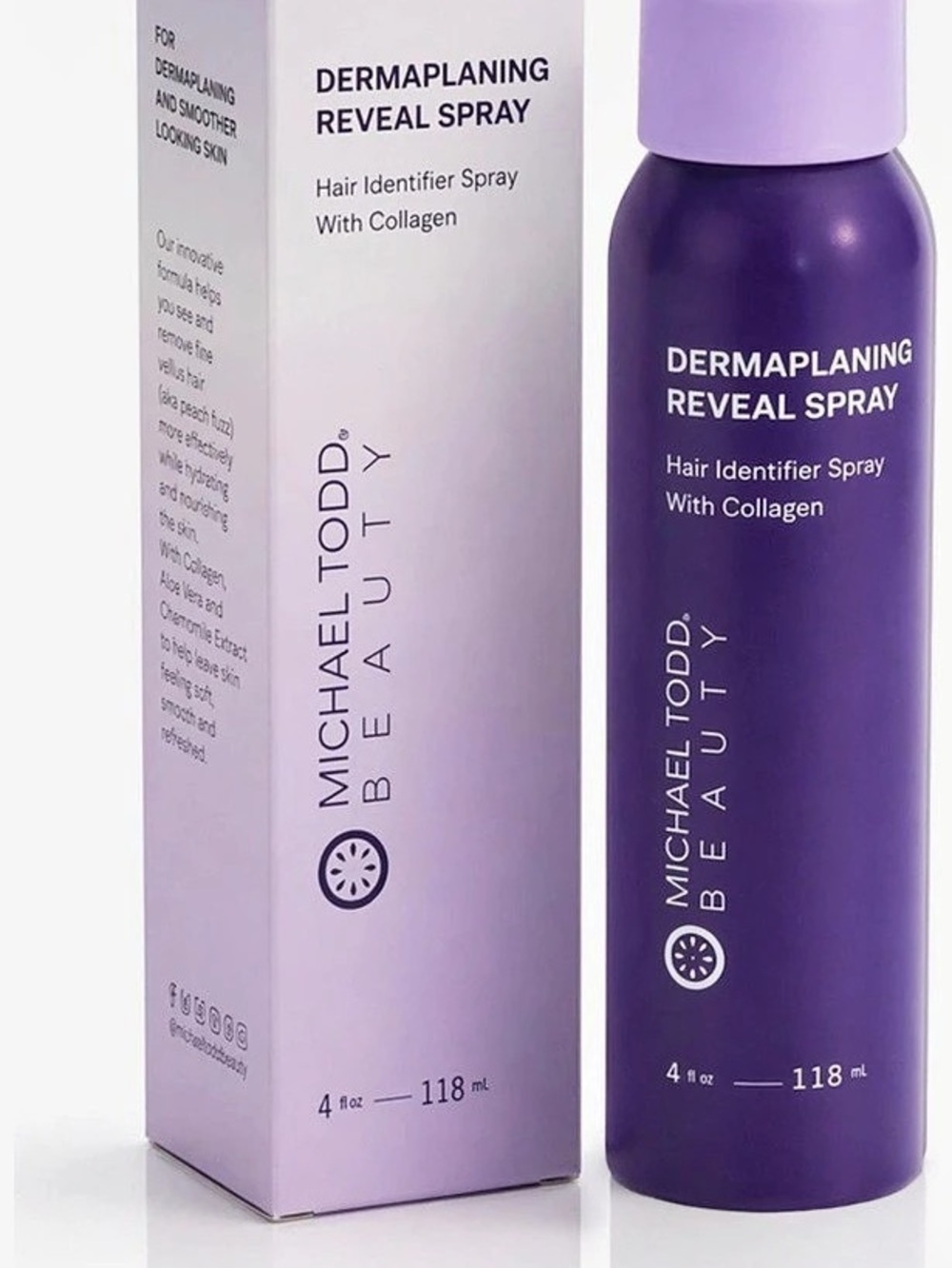MICHAEL TODD BEAUTY Dermaplaning Reveal Spray—Hair Identifier Spray Collagen NEW